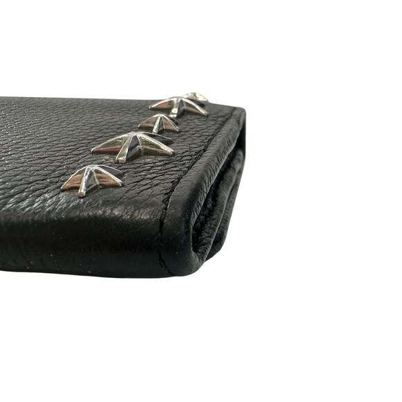 Jimmy Choo Star Studded Nino Long Wallet Black Leather - Picture 14 of 15